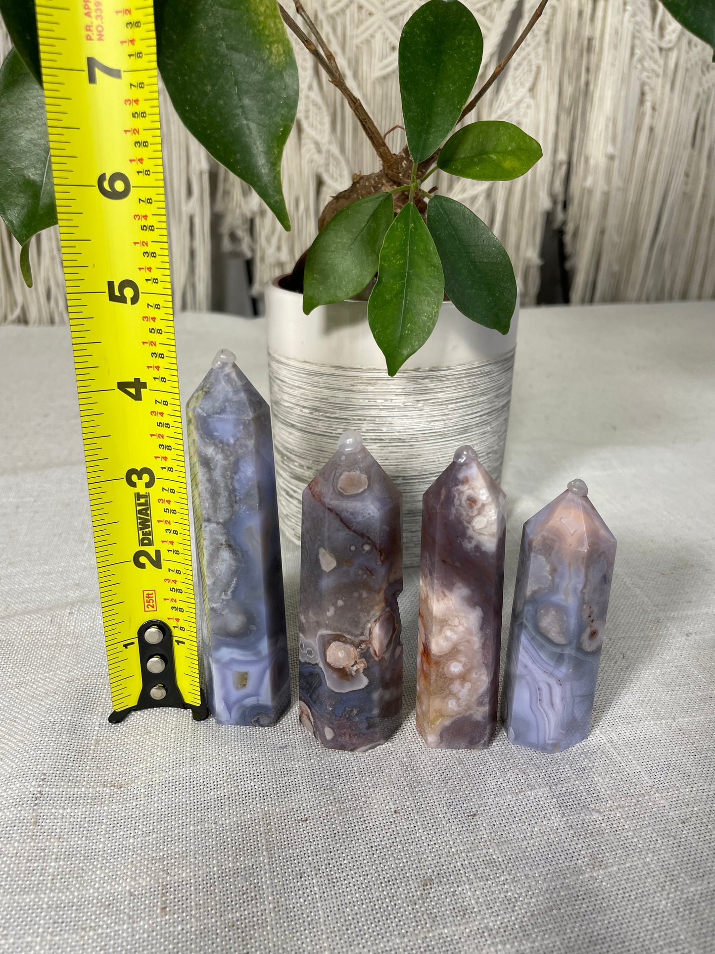 Blue Flower Agate Tower