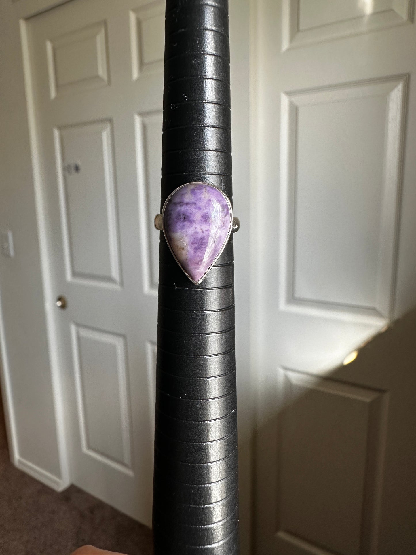 S925 Lavender Jade Ring sz 5.25