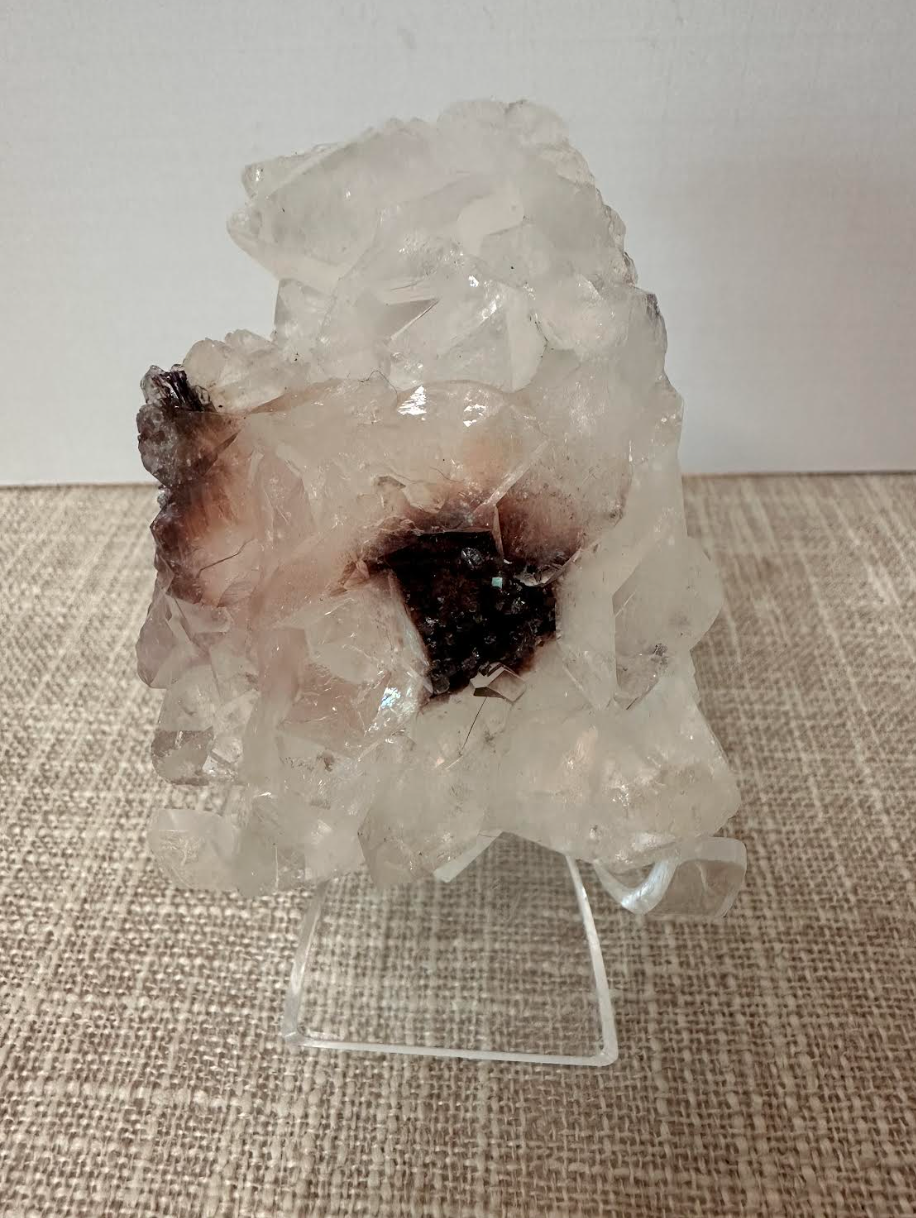 Diamond Apophyllite with Hematite