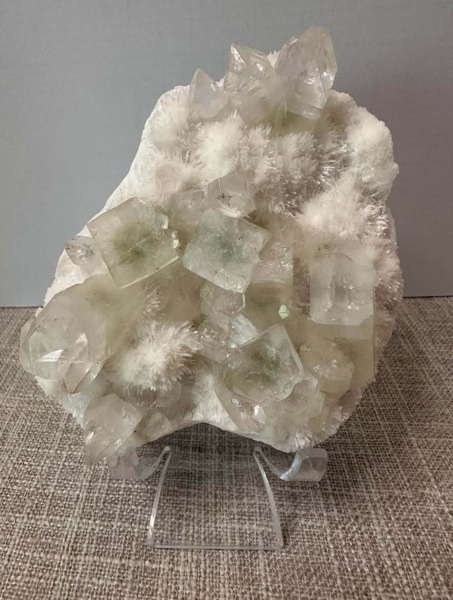 Green Apophyllite on Mesolite