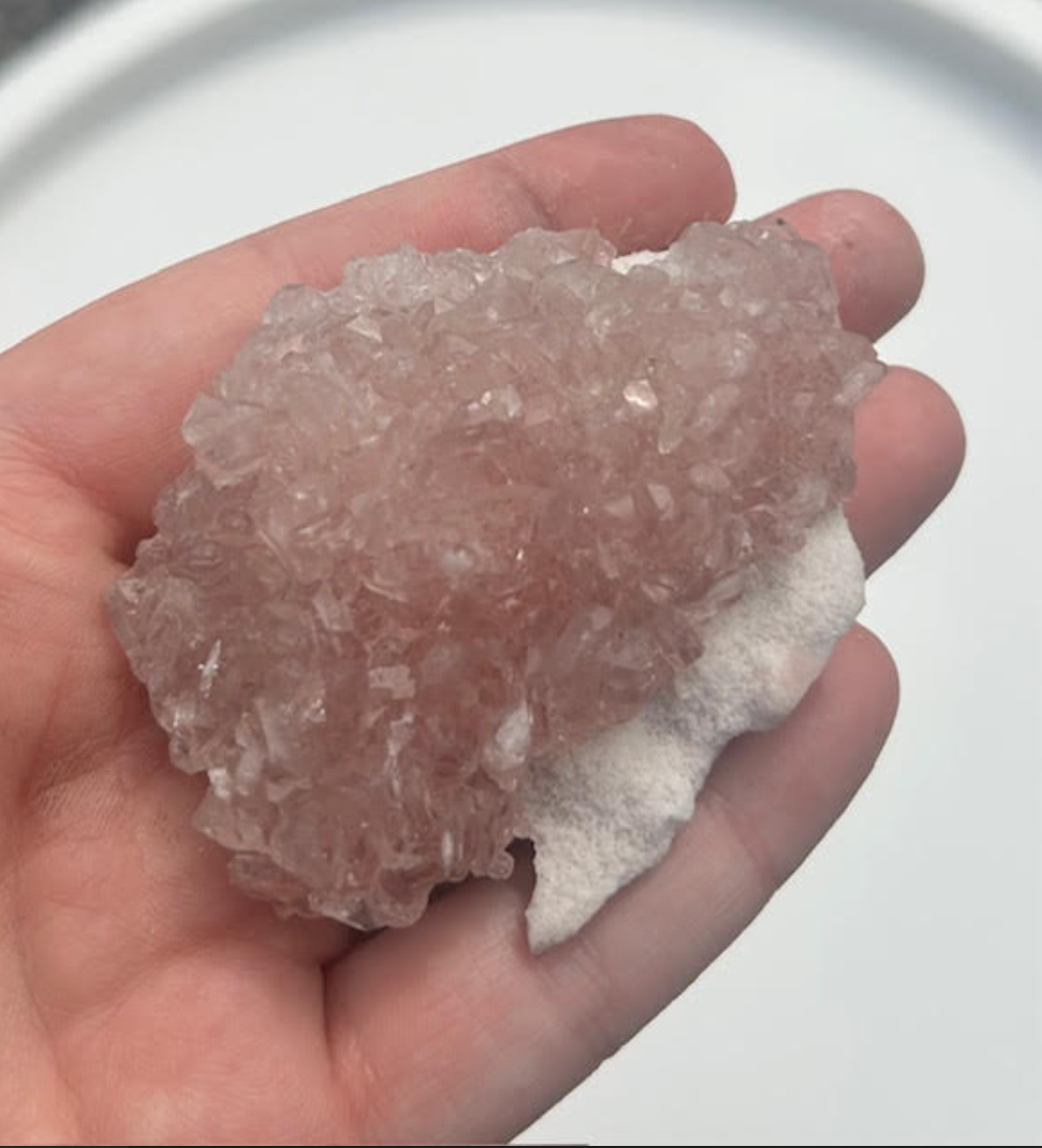 Pink Apophylite on White matrix