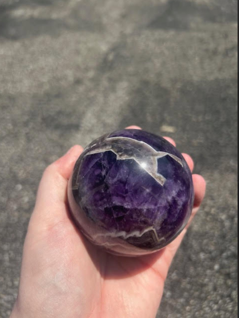 XL Chevron Amethyst Sphere
