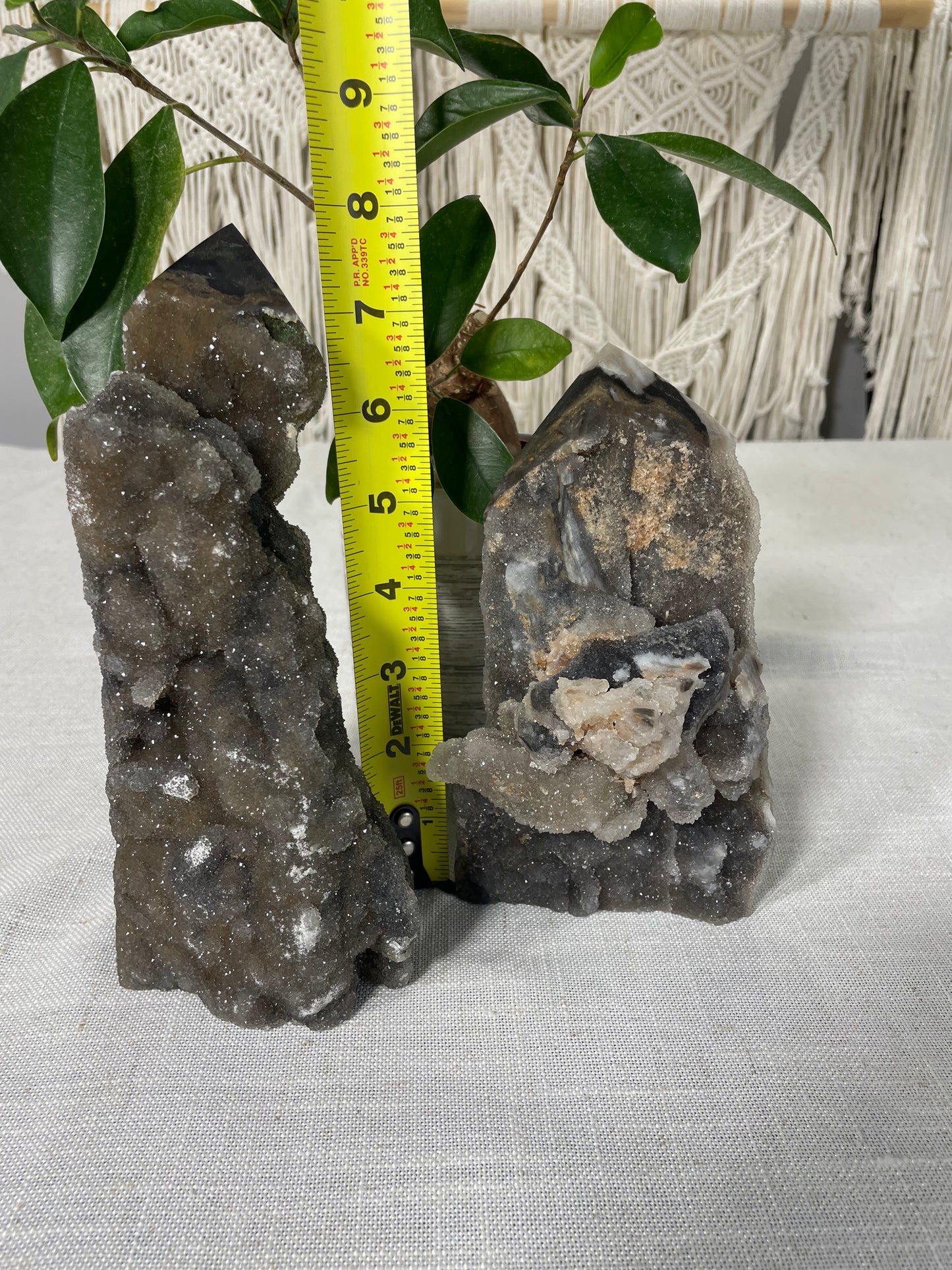 Black Druzy Chalcedony Towers