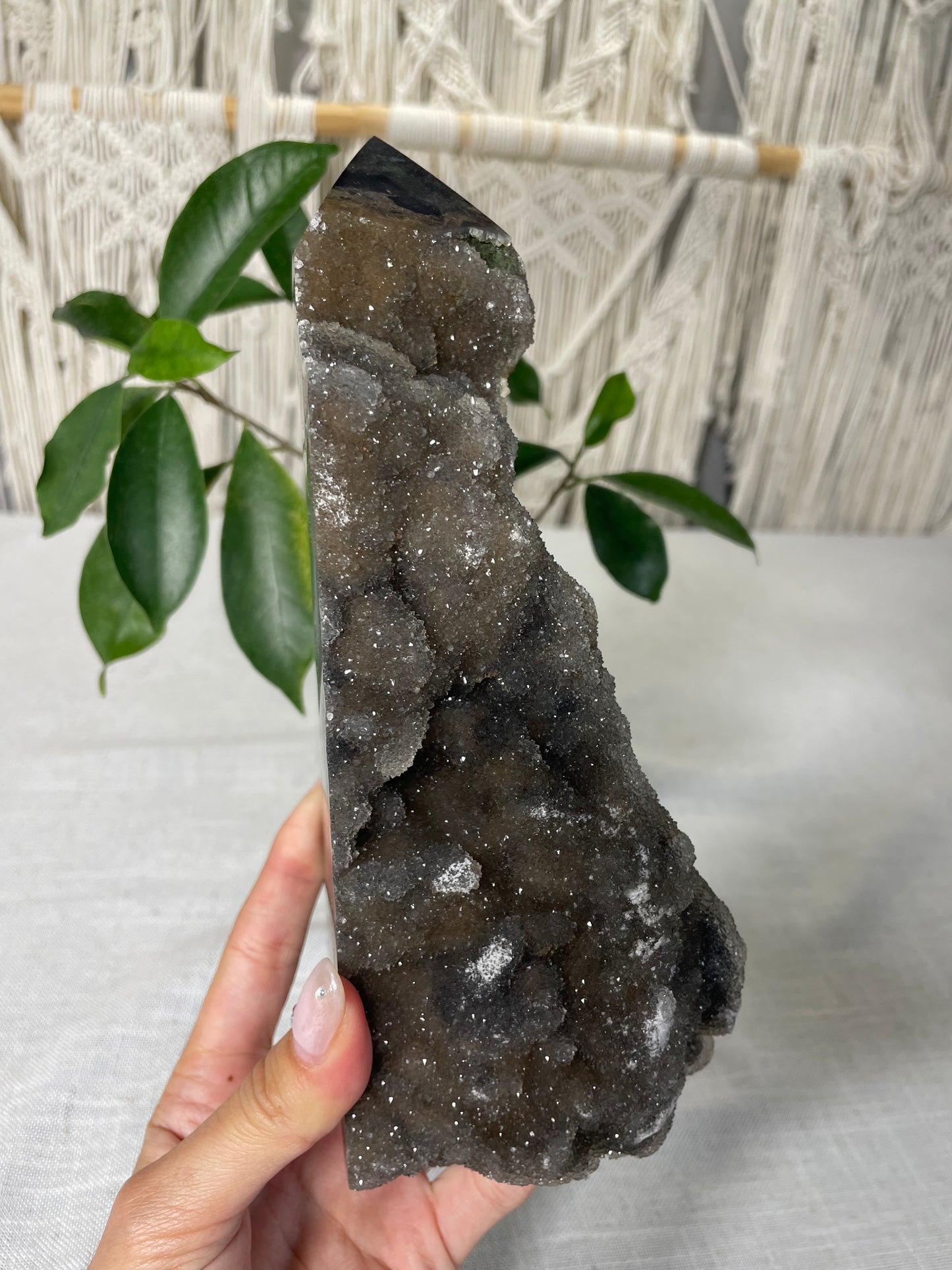 Black Druzy Chalcedony Towers