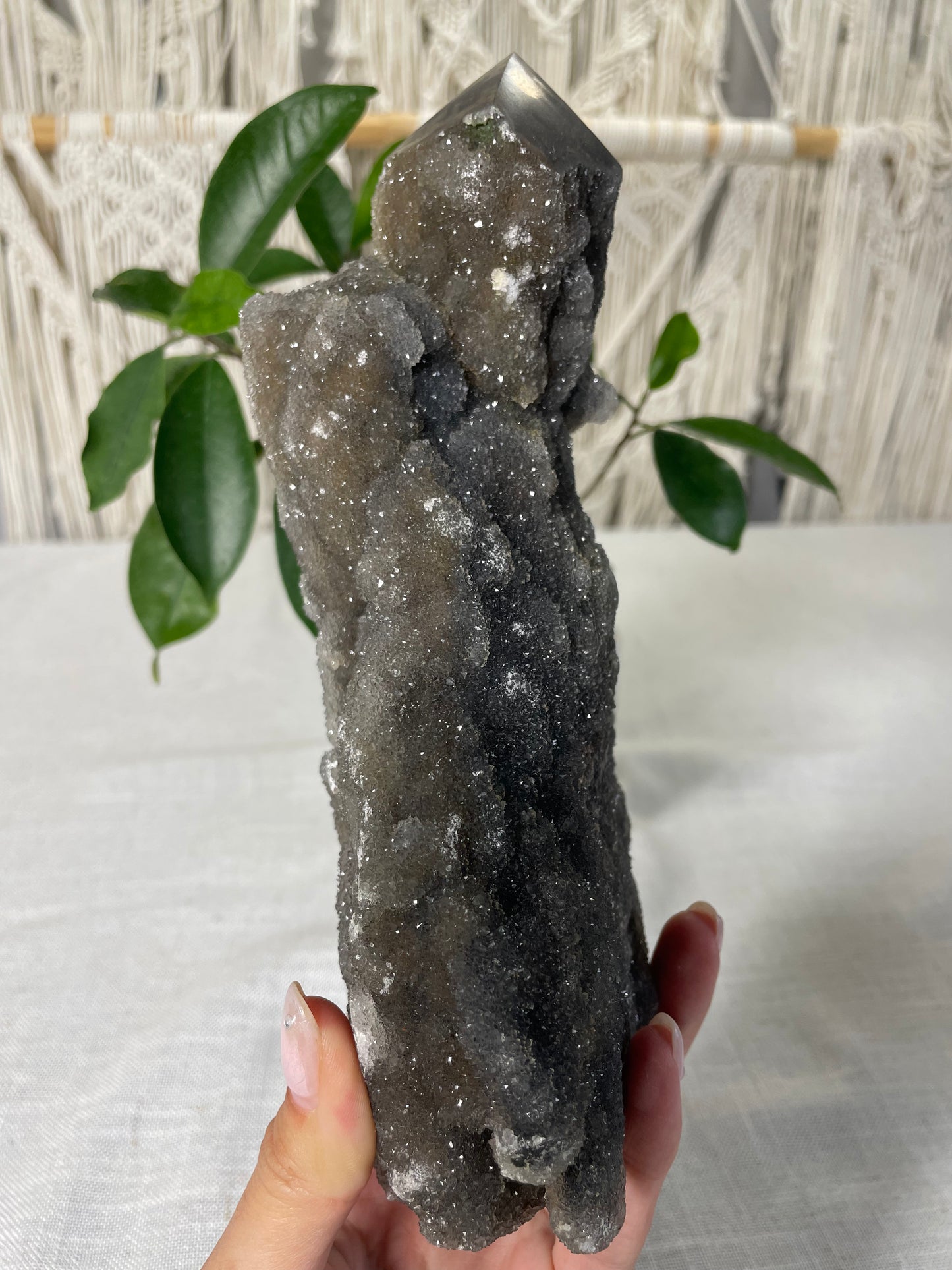 Black Druzy Chalcedony Towers