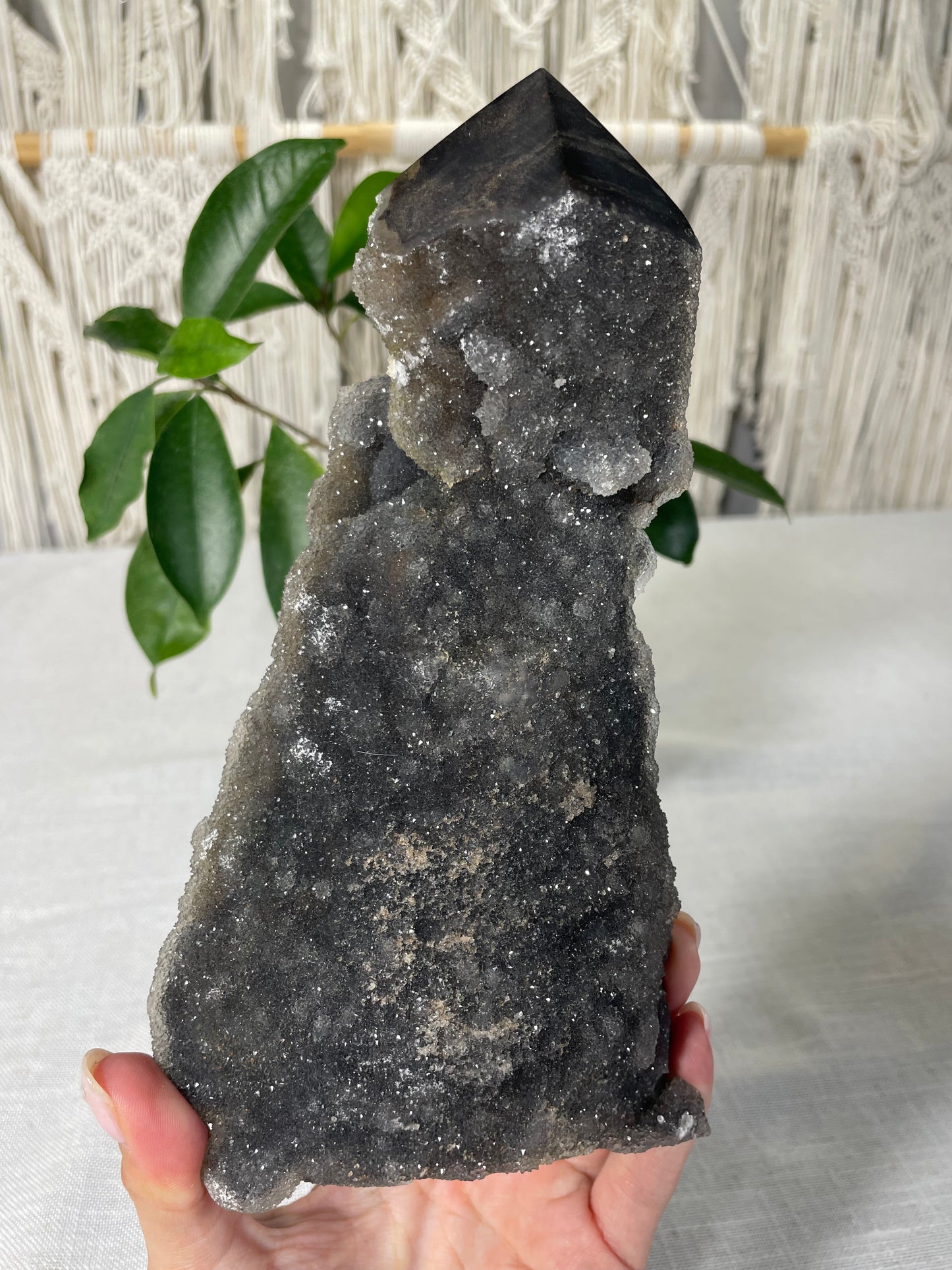 Black Druzy Chalcedony Towers