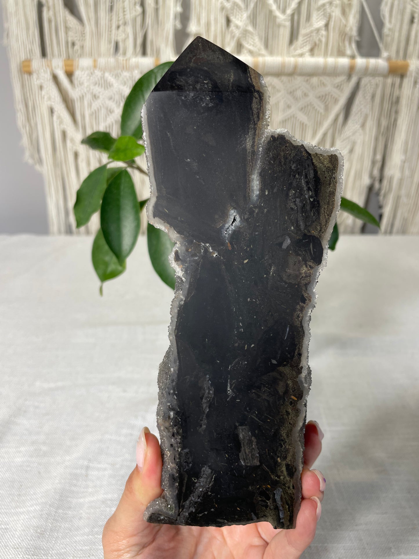 Black Druzy Chalcedony Towers