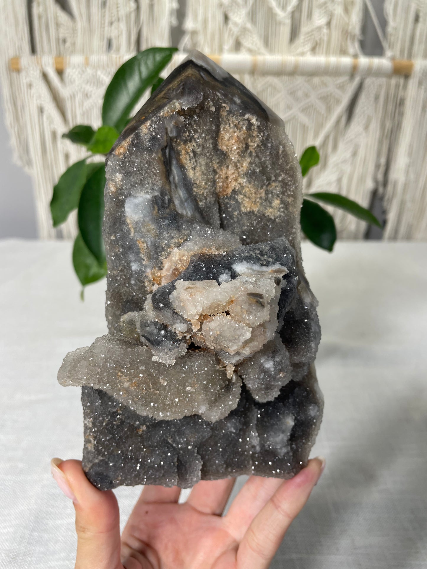 Black Druzy Chalcedony Towers
