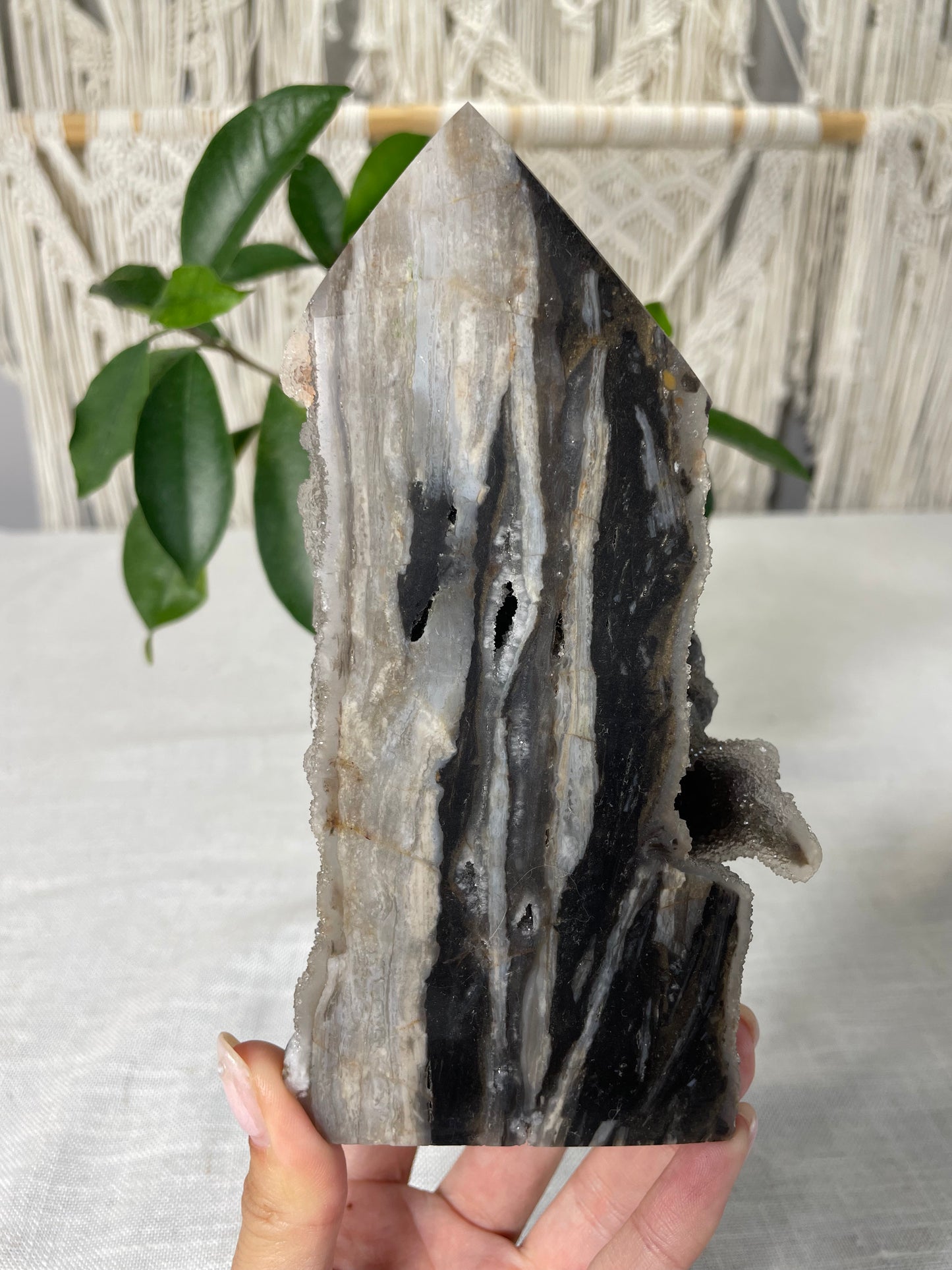 Black Druzy Chalcedony Towers