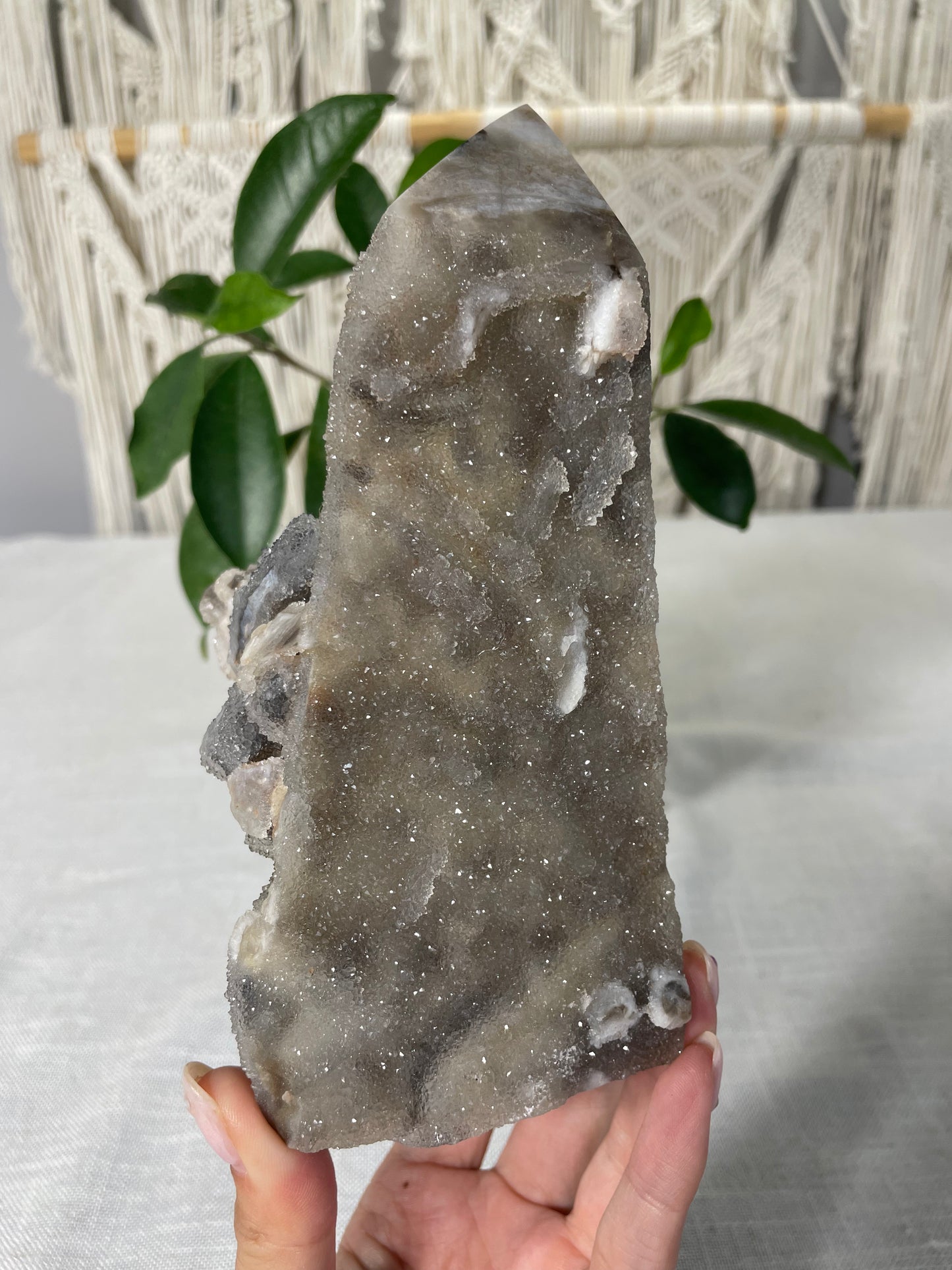 Black Druzy Chalcedony Towers