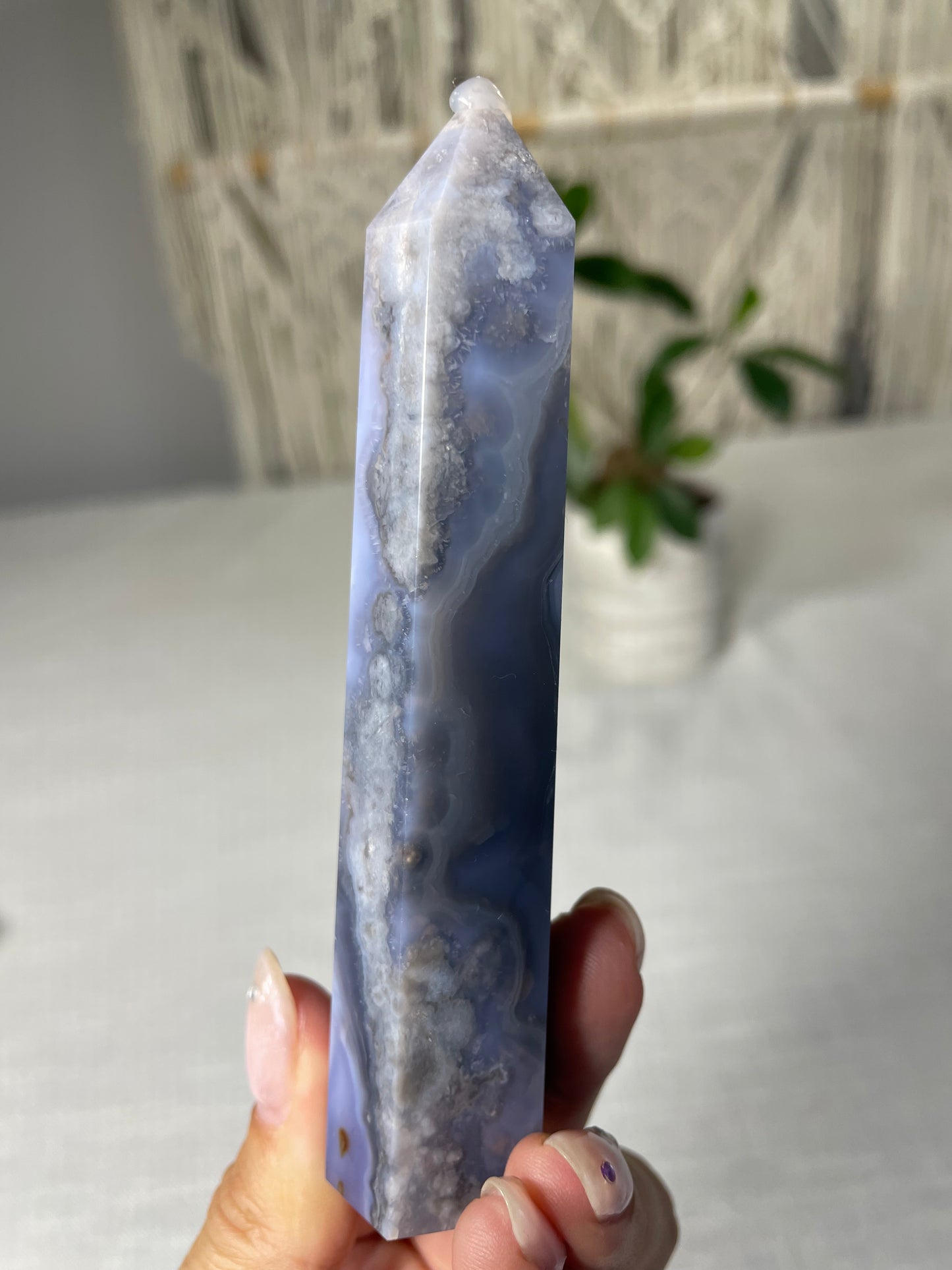 Blue Flower Agate Tower