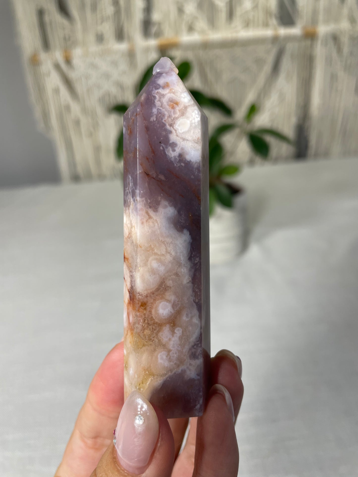Blue Flower Agate Tower