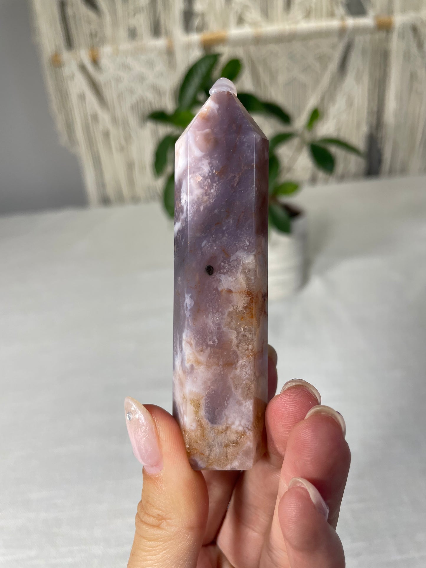 Blue Flower Agate Tower