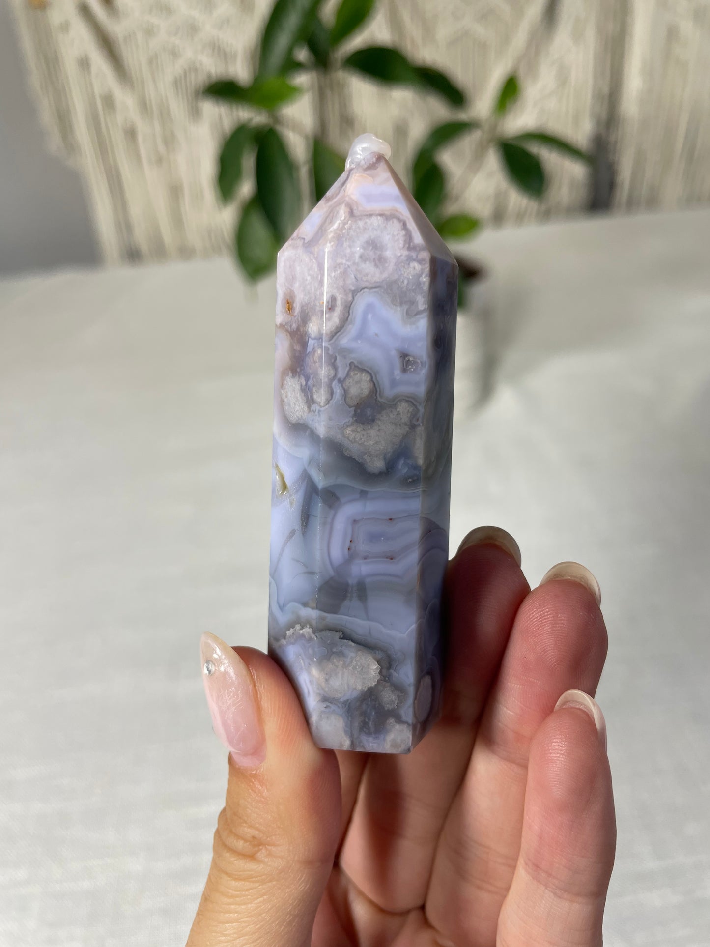 Blue Flower Agate Tower