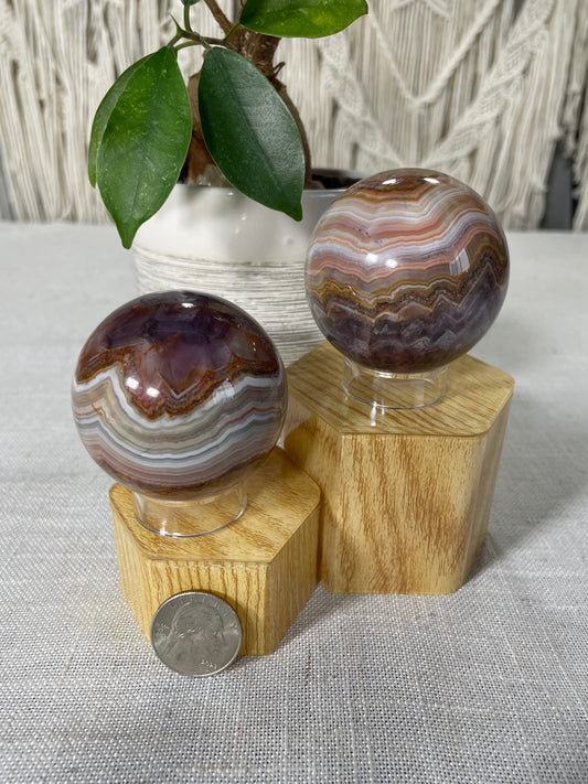 Amethyst with Mexican Lace Agate Spheres