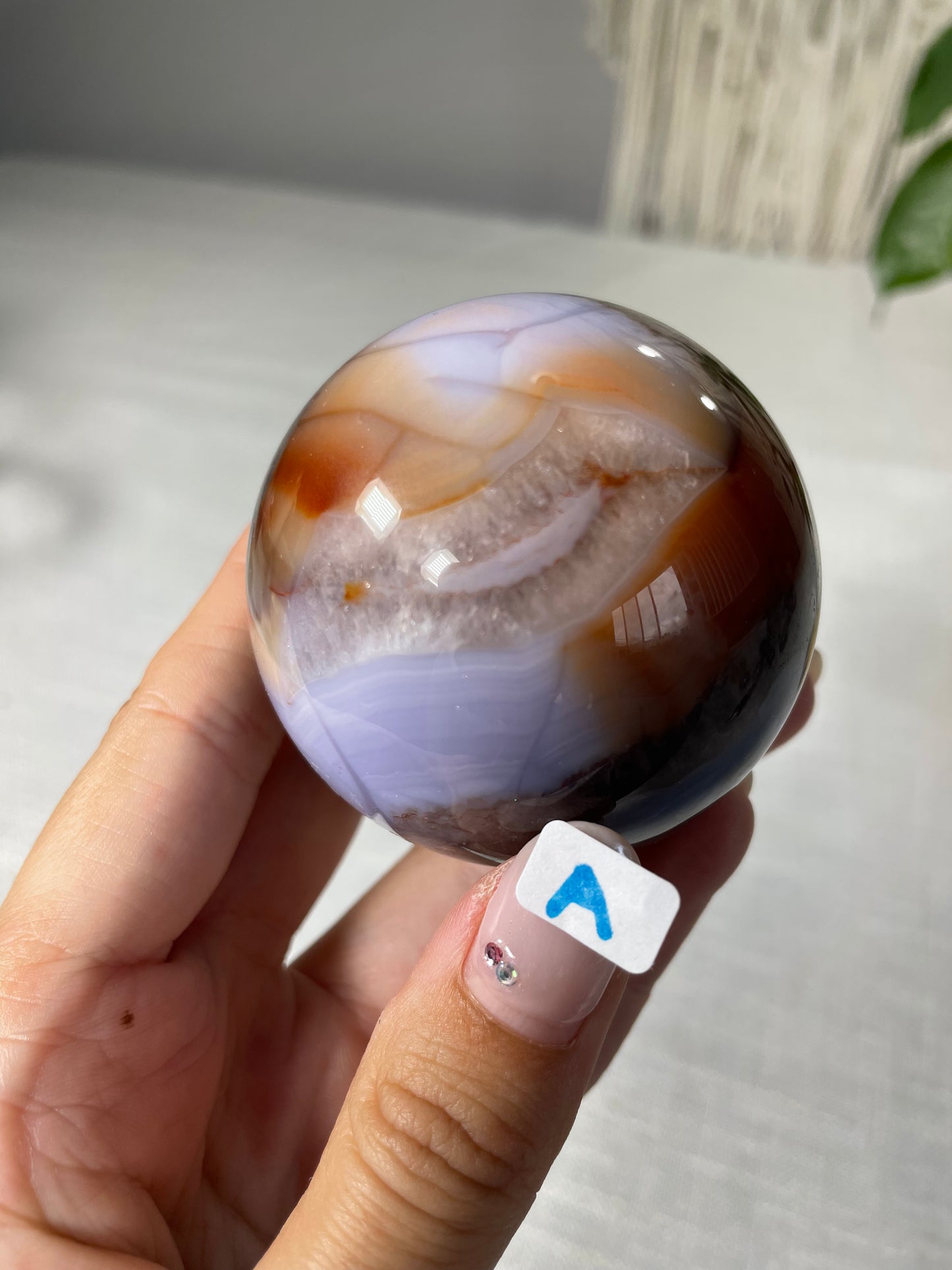Blue Flower Agate Spheres
