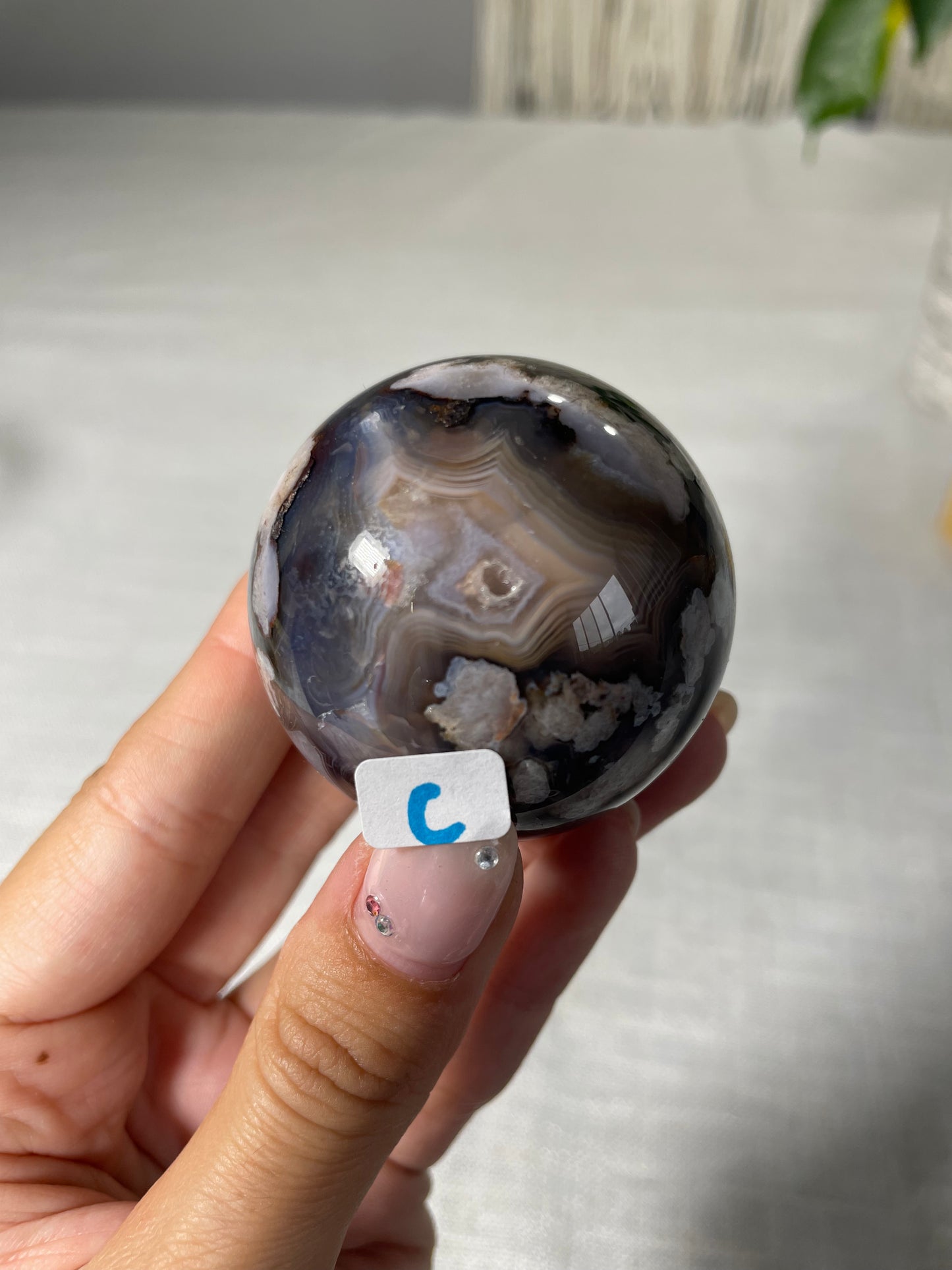 Blue Flower Agate Spheres
