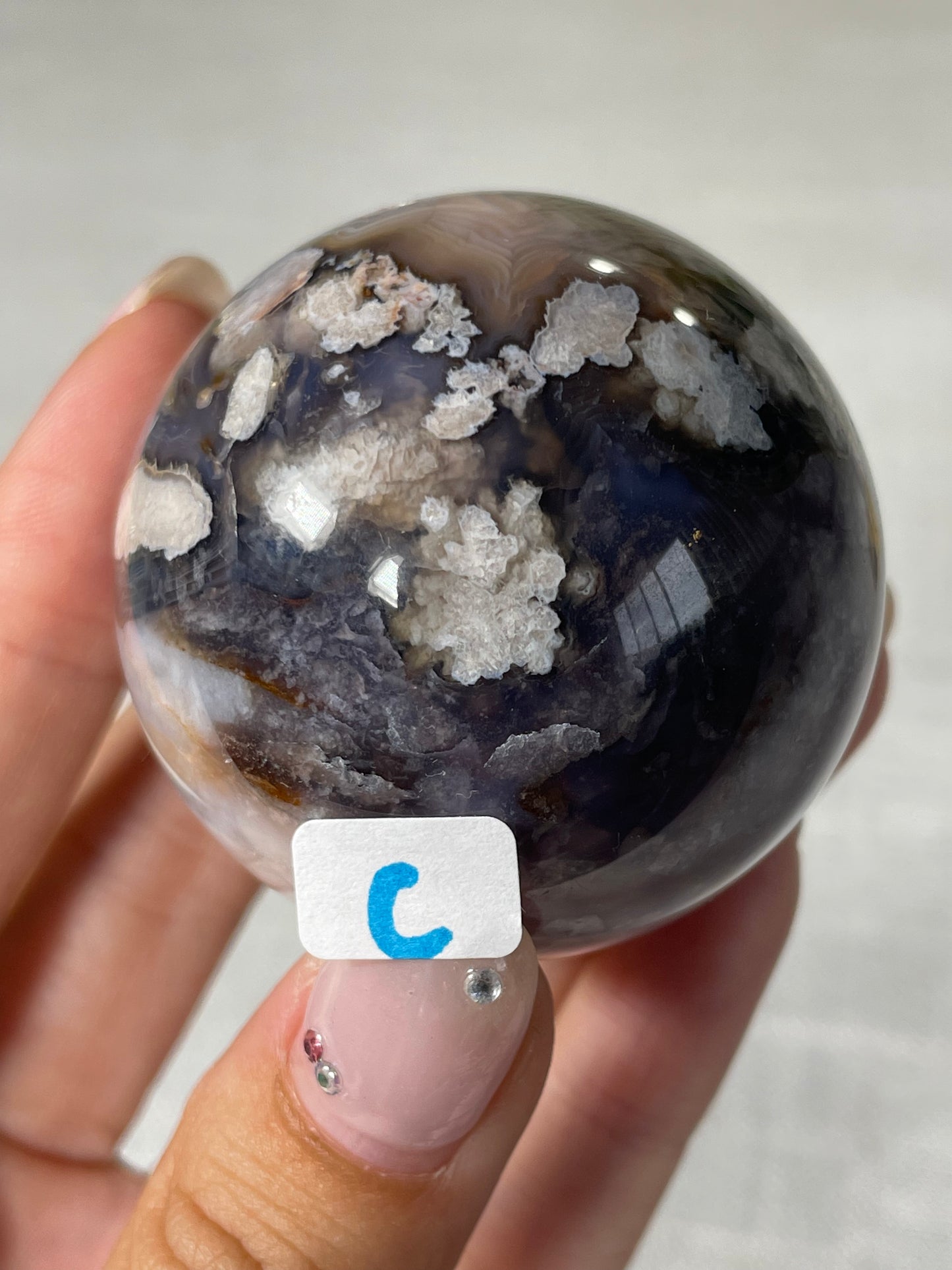 Blue Flower Agate Spheres