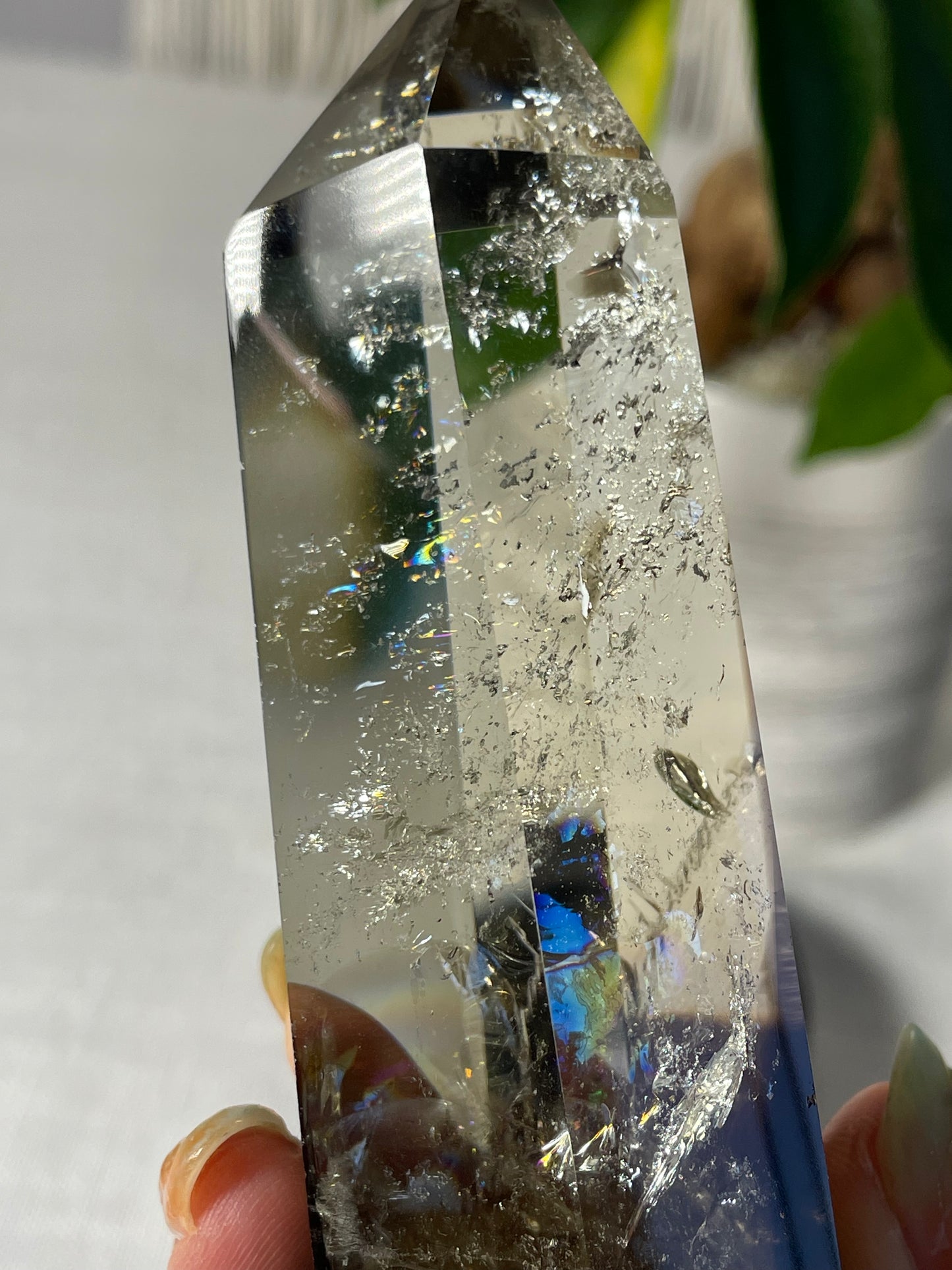 Citrine in wood stand (D)