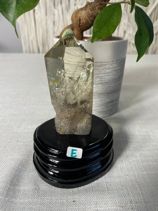 Citrine in wood stand (E)