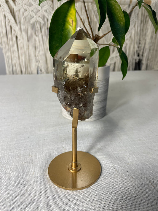 Citrine in gold stand