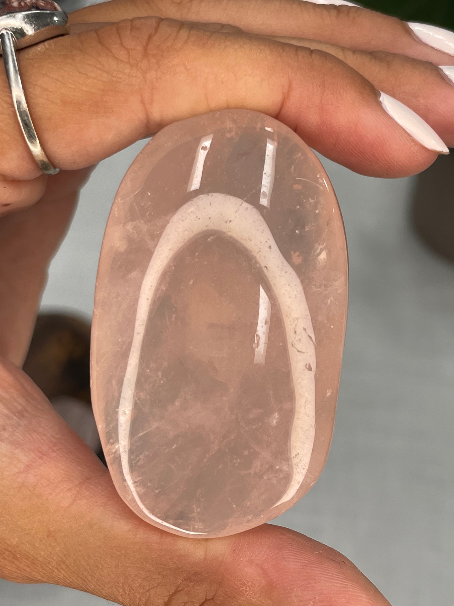 Rose Quartz Palm Stone