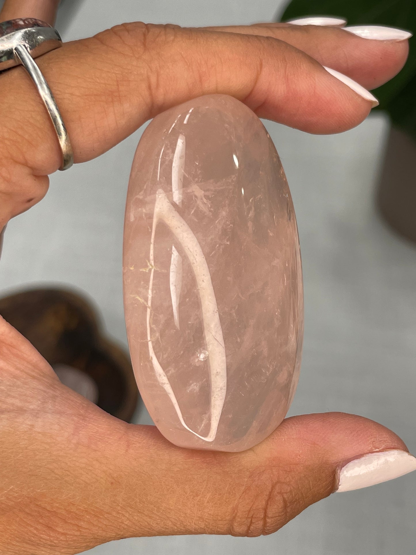 Rose Quartz Palm Stone