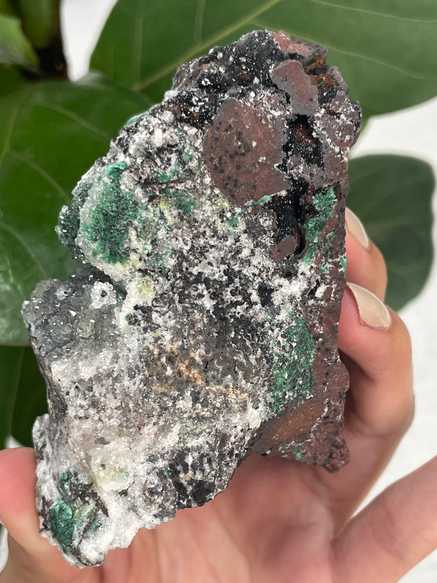 Sugar Quartz on Malachite