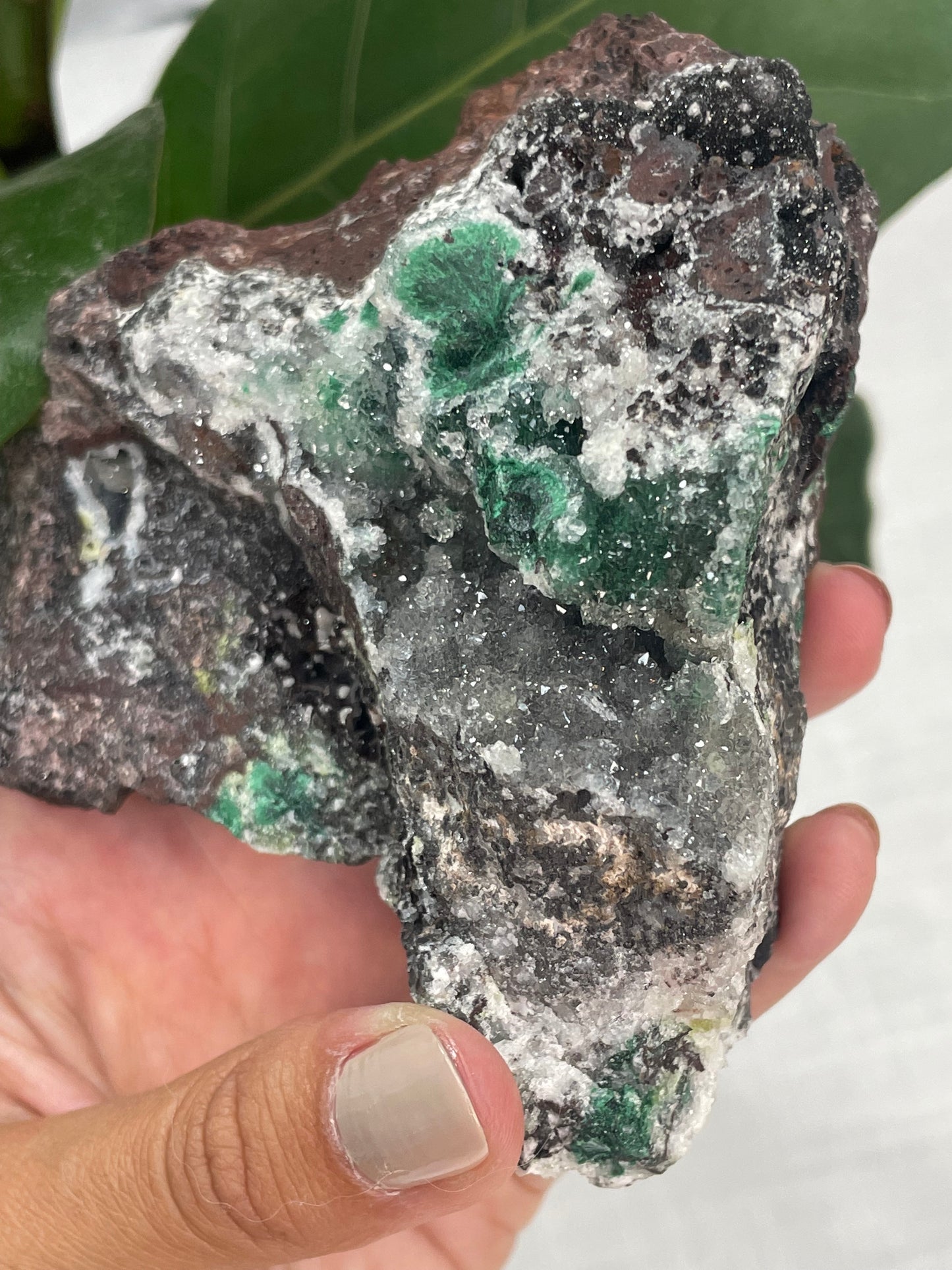 Sugar Quartz on Malachite