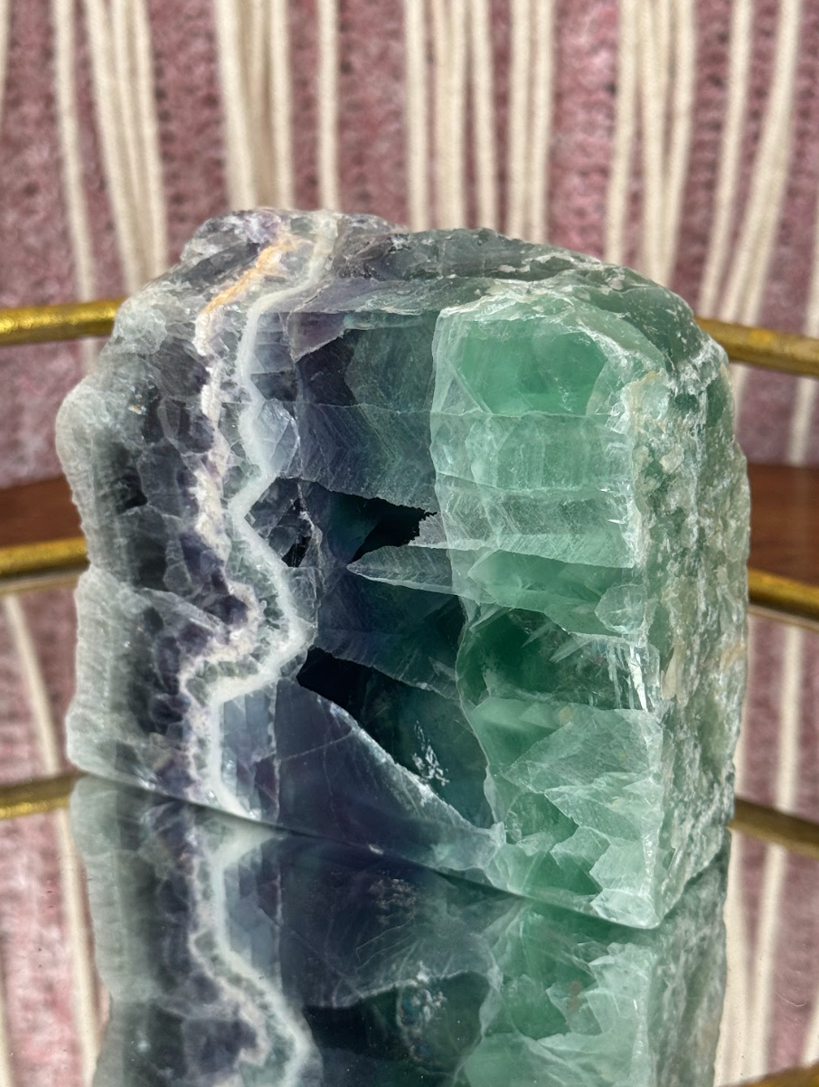Purple and Green Fluorite Bookend