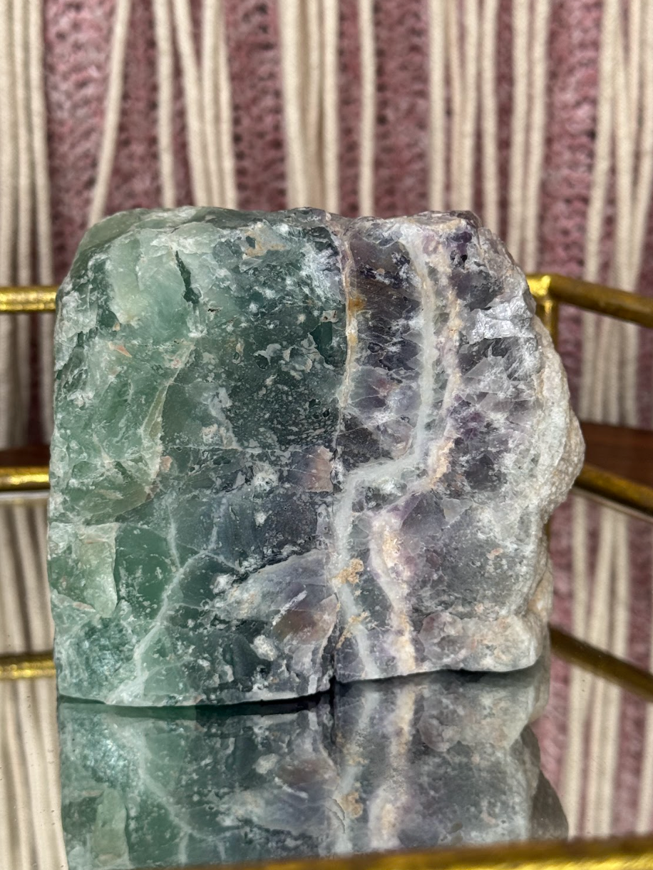 Purple and Green Fluorite Bookend