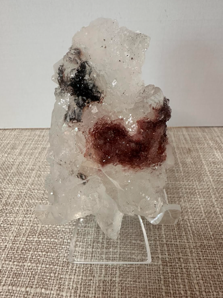 Diamond Apophyllite with Hematite