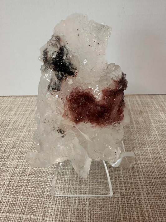 Diamond Apophyllite with Hematite