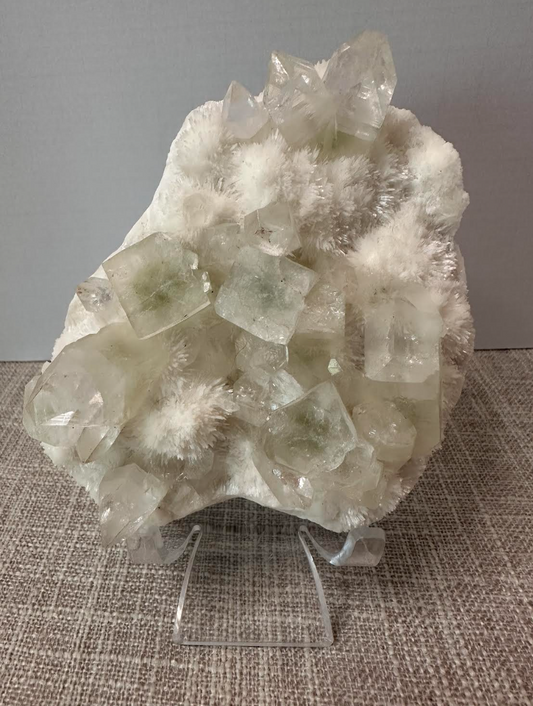 Green Apophyllite on Mesolite