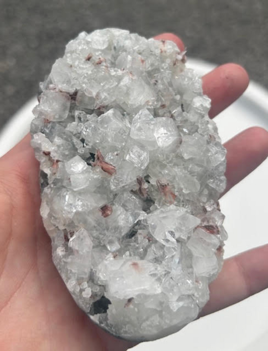 Fire and Ice - Apophylite with hematite