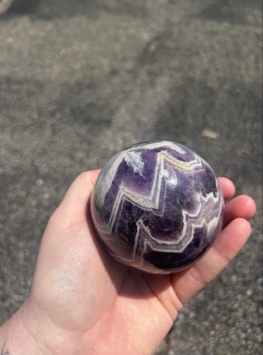 XL Chevron Amethyst Sphere