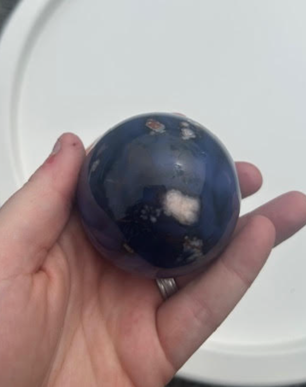 Blue Flower Agate Sphere
