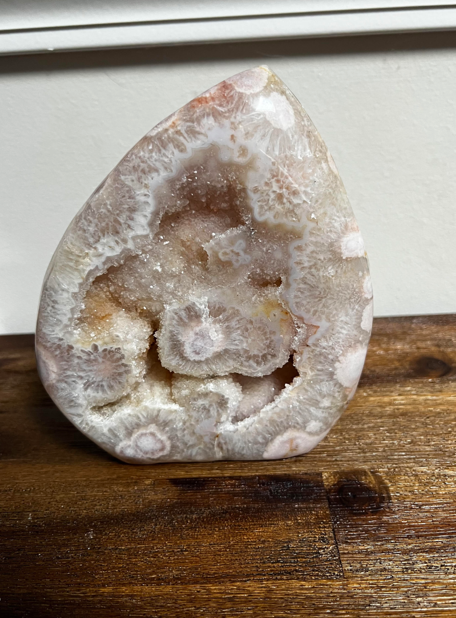 Statement Pink Flower Agate Freeform